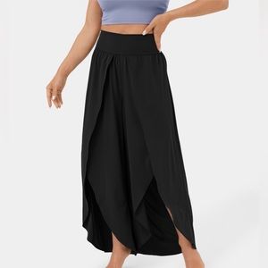 HALARA Breezeful High Waisted Back Waistband Pocket Palazzo Flowy Split Pants